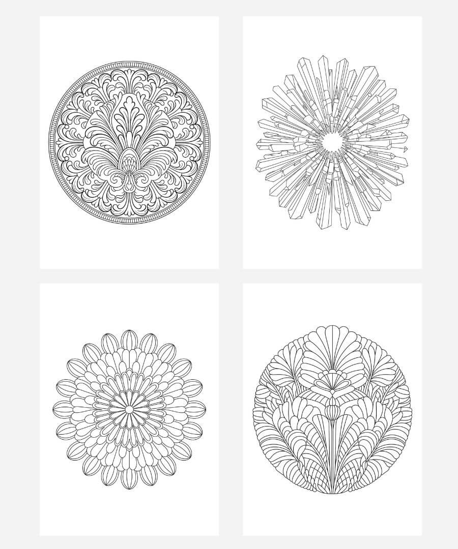 心が整うマンダラ塗り絵38種類